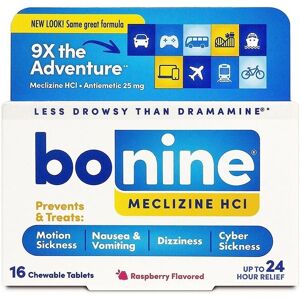 Bonine Motion Sickness 16 Tablets Raspberry Flavour L Similar To Dramamine Bonine Motion Sickness 16 Tablets Raspberry Flavour L Similar To Dramamine