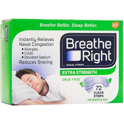 Breathe Right Extra Strength Nasal Strips (Clear) Stop Snoring 72 Strips Breathe Right Extra Strength Nasal Strips (Clear) Stop Snoring 72 Strips