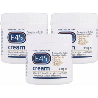E45 Dermatological Moisturising Cream Sensitive Dry Skin Body Care Pack 3 X 350g E45 Dermatological Moisturising Cream Sensitive Dry Skin Body Care Pack 3 X 350g