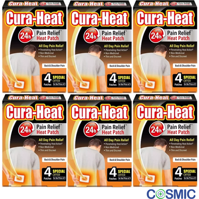 6 X Cura Heat Pads Back & Shoulder 4 Heat Patches 24h Warm Pain Relief 6 X Cura Heat Pads Back & Shoulder 4 Heat Patches 24h Warm Pain Relief