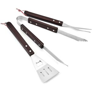 Sodial 3x(Bbq Stainless Steel Barbecue Grill Three-Piece Set Wooden Handle Fork4791 Sodial 3x(Bbq Stainless Steel Barbecue Grill Three-Piece Set Wooden Handle Fork4791