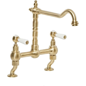 Does Not Apply Elizabeth Traditional Lever Handle Bridge Kitchen Sink Mixer Tap Swivel Spout - Does Not Apply Elizabeth Traditional Lever Handle Bridge Kitchen Sink Mixer Tap Swivel Spout -