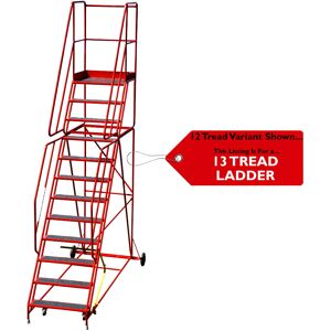 Thatcable 13 Tread Heavy Duty Mobile Warehouse Stairs Anti Slip Steps 3.93m Safety Ladder Thatcable 13 Tread Heavy Duty Mobile Warehouse Stairs Anti Slip Steps 3.93m Safety Ladder