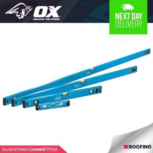 Ox Trade 4 Piece Spirit Level Set 600/1200/1800/230mm - Blue (Ox-T500404) Ox Trade 4 Piece Spirit Level Set 600/1200/1800/230mm - Blue (Ox-T500404)