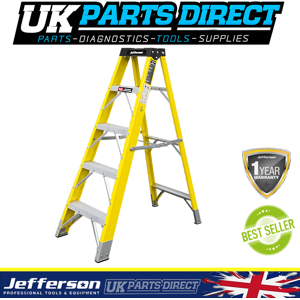 Jefferson Tools Jefferson 4+1 Tread Fibreglass Step Ladder Electricians Heavy Duty En131 Jefferson Tools Jefferson 4+1 Tread Fibreglass Step Ladder Electricians Heavy Duty En131