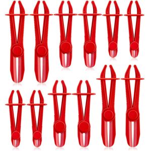 12 Pcs Hose Clamp Pliers Line Clamp Pinch Clamp Tool Red, 3 Sizes S6y39732 12 Pcs Hose Clamp Pliers Line Clamp Pinch Clamp Tool Red, 3 Sizes S6y39732