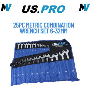 Us Pro 25pc Metric Combination Spanner Wrench Set 6 - 32mm 3232 Us Pro 25pc Metric Combination Spanner Wrench Set 6 - 32mm 3232