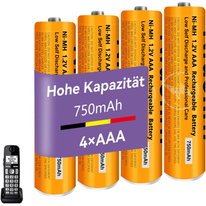 Does Not Apply 1.2v 750mah Ni-Mh Aaa Rechargeable Battery For Panasonic Bt, 4 Pack Aaa Recharge Does Not Apply 1.2v 750mah Ni-Mh Aaa Rechargeable Battery For Panasonic Bt, 4 Pack Aaa Recharge