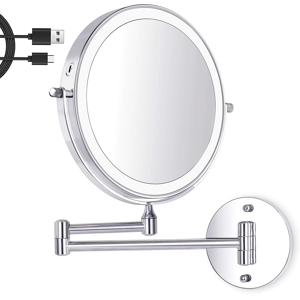 Does Not Apply 8inch Wall Mounted Mirror Usb Rechargeable 3 Color Lights Two Side10x Magnifying Does Not Apply 8inch Wall Mounted Mirror Usb Rechargeable 3 Color Lights Two Side10x Magnifying