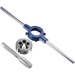 Uxcell 1/2-13 Unc Thread Tap And Round Die Set With 38mm Die Stock Handle Wrench Uxcell 1/2-13 Unc Thread Tap And Round Die Set With 38mm Die Stock Handle Wrench