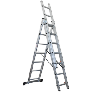 Aluminium Extension Combination Ladder 3x7 En 131 - Sealey Acl307 New Aluminium Extension Combination Ladder 3x7 En 131 - Sealey Acl307 New