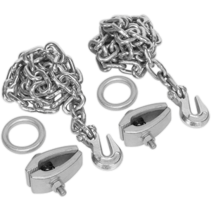 Chain Kit 2 X 2m Chains 2 X Clamps - Sealey Re91/5/ck New Chain Kit 2 X 2m Chains 2 X Clamps - Sealey Re91/5/ck New