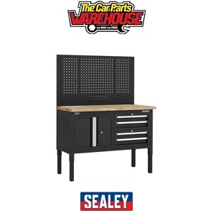 Sealey Apmwb50combo1w Superline Pro Workbench 4 Drawers Wooden Worktop 1265mm Sealey Apmwb50combo1w Superline Pro Workbench 4 Drawers Wooden Worktop 1265mm