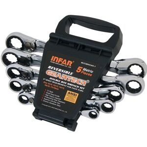 Neilsen 5pc Reversible 8mm Up To 19mm Double Ended Ratchet Ring Spanner Wrench Set Neilsen 5pc Reversible 8mm Up To 19mm Double Ended Ratchet Ring Spanner Wrench Set