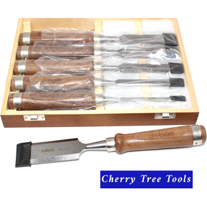 Rolson Chisel Set, Hardwood Handles Bevel Edge, 8 Pce Rolson Chisel Set, Hardwood Handles Bevel Edge, 8 Pce