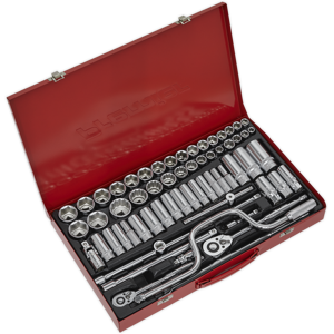 Socket Set 64pc 3/8\" & 1/2\"Sq Drive 6pt Walldrive® - Metric/imperial - Sealey Ak Socket Set 64pc 3/8\" & 1/2\"Sq Drive 6pt Walldrive® - Metric/imperial - Sealey Ak