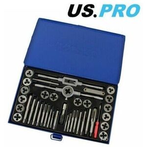 Us Pro Tools Us Pro Tap And Die Set 40pc Metric Wrench Cuts M3-M12 Bolts Engineers Kit 2620 Us Pro Tools Us Pro Tap And Die Set 40pc Metric Wrench Cuts M3-M12 Bolts Engineers Kit 2620