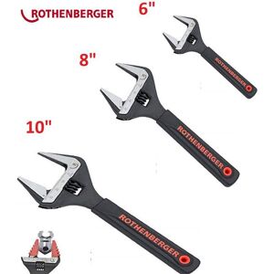 Rothenberger Wide Jaw Wrench Set - 6", 8" & 10" - Soft Grip Handles Rothenberger Wide Jaw Wrench Set - 6", 8" & 10" - Soft Grip Handles