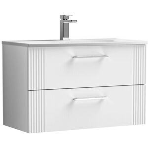 Balterley Wall Hung 2 Drawers Bathroom Vanity Basin Unit, Curved 800mm, Satin White Balterley Wall Hung 2 Drawers Bathroom Vanity Basin Unit, Curved 800mm, Satin White