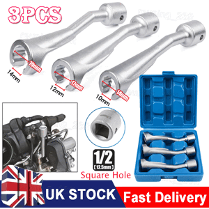 1/2\" Dr. Fuel Injection Line Flare Nut Socket Wrench 14/17/19mm For Bmw Benz Vw 1/2\" Dr. Fuel Injection Line Flare Nut Socket Wrench 14/17/19mm For Bmw Benz Vw