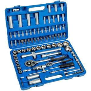 Tectake 94pc 1/2" & 1/4" Socket Set & Screwdriver Bit Torx Ratchet Driver Case Tool Nut Tectake 94pc 1/2" & 1/4" Socket Set & Screwdriver Bit Torx Ratchet Driver Case Tool Nut