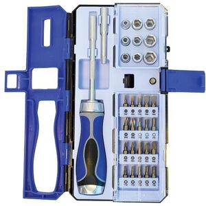Faithfull Ratchet Screwdriver & Socket Set, 33 Piece / One Size Multi Colour Tk1 Faithfull Ratchet Screwdriver & Socket Set, 33 Piece / One Size Multi Colour Tk1