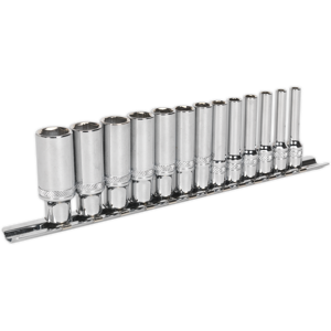 Socket Set 13pc 1/4\"Sq Drive Deep Lock-On™ 6pt Metric - Sealey Ak2747 New Socket Set 13pc 1/4\"Sq Drive Deep Lock-On™ 6pt Metric - Sealey Ak2747 New