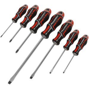 Screwdriver Set 7pc Gripmax® - Red - Sealey Ak4321 New Screwdriver Set 7pc Gripmax® - Red - Sealey Ak4321 New