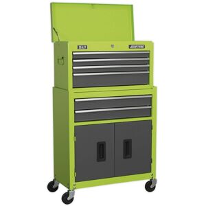 1x Sealey Hi-Vis Green/grey Tool Chest Combination 6 Ball Bearing Drawers 1x Sealey Hi-Vis Green/grey Tool Chest Combination 6 Ball Bearing Drawers