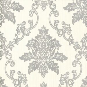 1838 Wallcoverings 1601-106-01 - Rosemore Damask Striped Cream Silver 1838 Wallpaper 1838 Wallcoverings 1601-106-01 - Rosemore Damask Striped Cream Silver 1838 Wallpaper