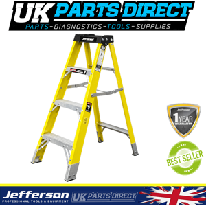 Jefferson Tools Jefferson 3+1 Tread Fibreglass Step Ladder Electricians Heavy Duty En131 Jefferson Tools Jefferson 3+1 Tread Fibreglass Step Ladder Electricians Heavy Duty En131