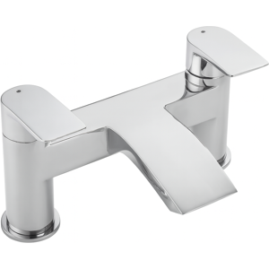 Evg Espada Bath Filler Chrome - Twin Lever Bath Tap With Waterfall Spout Evg Espada Bath Filler Chrome - Twin Lever Bath Tap With Waterfall Spout