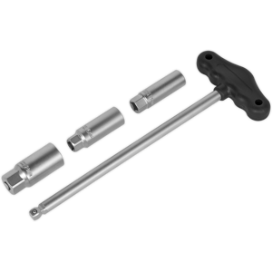 T-Bar & Rubber Insert Spark Plug Socket Set 4pc 3/8\"Sq Drive - Sealey Ak6550 New T-Bar & Rubber Insert Spark Plug Socket Set 4pc 3/8\"Sq Drive - Sealey Ak6550 New
