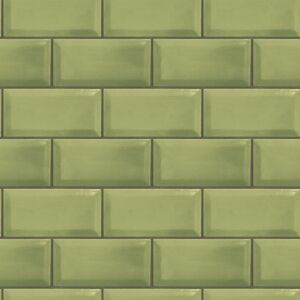 Galerie Wallcoverings Green Olive Tile Vinyl Wallpaper - Wallcovering Galerie Wallcoverings Green Olive Tile Vinyl Wallpaper - Wallcovering