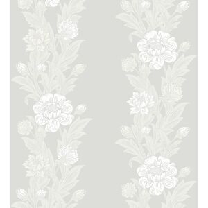 Et12708 - Arts And Crafts Blooming Stripe White Beige Galerie Wallpaper Et12708 - Arts And Crafts Blooming Stripe White Beige Galerie Wallpaper