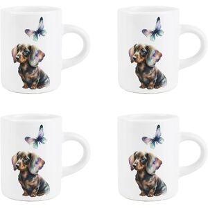 Purely Home Dachshund Espresso Mugs - Mini Ceramic Coffee Cup Gift For Dog Lovers - Set Of 4 Purely Home Dachshund Espresso Mugs - Mini Ceramic Coffee Cup Gift For Dog Lovers - Set Of 4