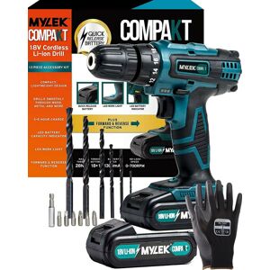 Mylek 18v Cordless With 2 Batteries Drill Set Driver Set Screwdriver Lithium Ion Mylek 18v Cordless With 2 Batteries Drill Set Driver Set Screwdriver Lithium Ion