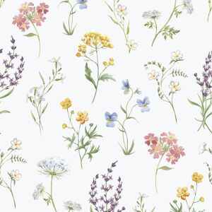 1901-4 - Spring Blossom Floral Green Purple Pink Yellow Galerie Wallpaper 1901-4 - Spring Blossom Floral Green Purple Pink Yellow Galerie Wallpaper