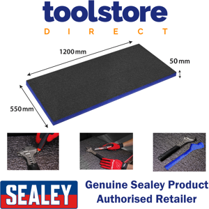 Sealey Sf50b 1200 X 550 X 50mm Easy Peel Shadow Foam Blue/black Sealey Sf50b 1200 X 550 X 50mm Easy Peel Shadow Foam Blue/black