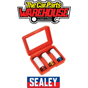 Sealey Sx031 17mm 19mm 21mm Alloy Wheel Nut 1/2\"Sq Impact Hex Insert Socket Set Sealey Sx031 17mm 19mm 21mm Alloy Wheel Nut 1/2\"Sq Impact Hex Insert Socket Set