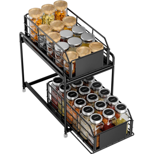 Does Not Apply Pull Out Cabinet Organiser, 2-Tier Spice Rack, Cupboard Shelf Rack, Metal Kitche Does Not Apply Pull Out Cabinet Organiser, 2-Tier Spice Rack, Cupboard Shelf Rack, Metal Kitche