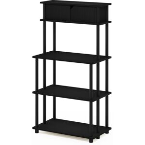 Furinno Turn-N-Tube Toolless Kitchen Storage Shelf With Top Cabinet, Americano Furinno Turn-N-Tube Toolless Kitchen Storage Shelf With Top Cabinet, Americano