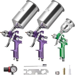Vevor 3-Piece Air Spray Gun Kit, Professional Auto Paint Spray Gun Set With 3 N Vevor 3-Piece Air Spray Gun Kit, Professional Auto Paint Spray Gun Set With 3 N