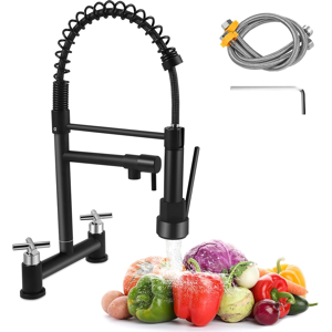 Does Not Apply Kitchen Taps Mixer, Sink Mixer Taps 2 Hole Dual Lever, 360° Swivel Brass Faucet Does Not Apply Kitchen Taps Mixer, Sink Mixer Taps 2 Hole Dual Lever, 360° Swivel Brass Faucet