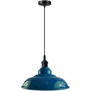 Does Not Apply Vintage Style Blue Metal Ceiling Pendant Light 32cm W Curvy Shape Industrial E27 Does Not Apply Vintage Style Blue Metal Ceiling Pendant Light 32cm W Curvy Shape Industrial E27