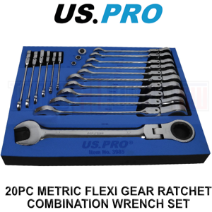 Us Pro 20pc Metric Flex Gear Ratchet Combination Spanner Wrench Set 8 - 32mm Us Pro 20pc Metric Flex Gear Ratchet Combination Spanner Wrench Set 8 - 32mm