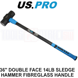 Us Pro Tools 36\" Double Face 14lb Sledge Hammer With Fibreglass Handle 4508 Us Pro Tools 36\" Double Face 14lb Sledge Hammer With Fibreglass Handle 4508