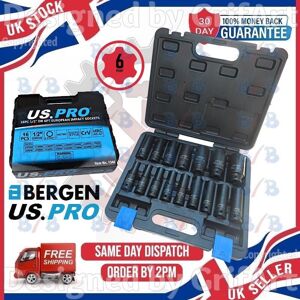 Us Pro 16pc 1/2\" Drive 6 Point European Metric Deep Impact Socket Set Long Reach Hex Us Pro 16pc 1/2\" Drive 6 Point European Metric Deep Impact Socket Set Long Reach Hex