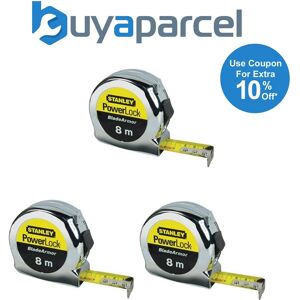 Stanley 0-33-527 Metric Only Powerlock Tape Measure 8m Triple Pack Sta033527 Stanley 0-33-527 Metric Only Powerlock Tape Measure 8m Triple Pack Sta033527