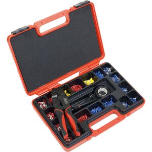 Thatcable Ratchet Crimping Tool Kit - Steel Jaws - Insulated Grip - 500 Assorted Terminals Thatcable Ratchet Crimping Tool Kit - Steel Jaws - Insulated Grip - 500 Assorted Terminals